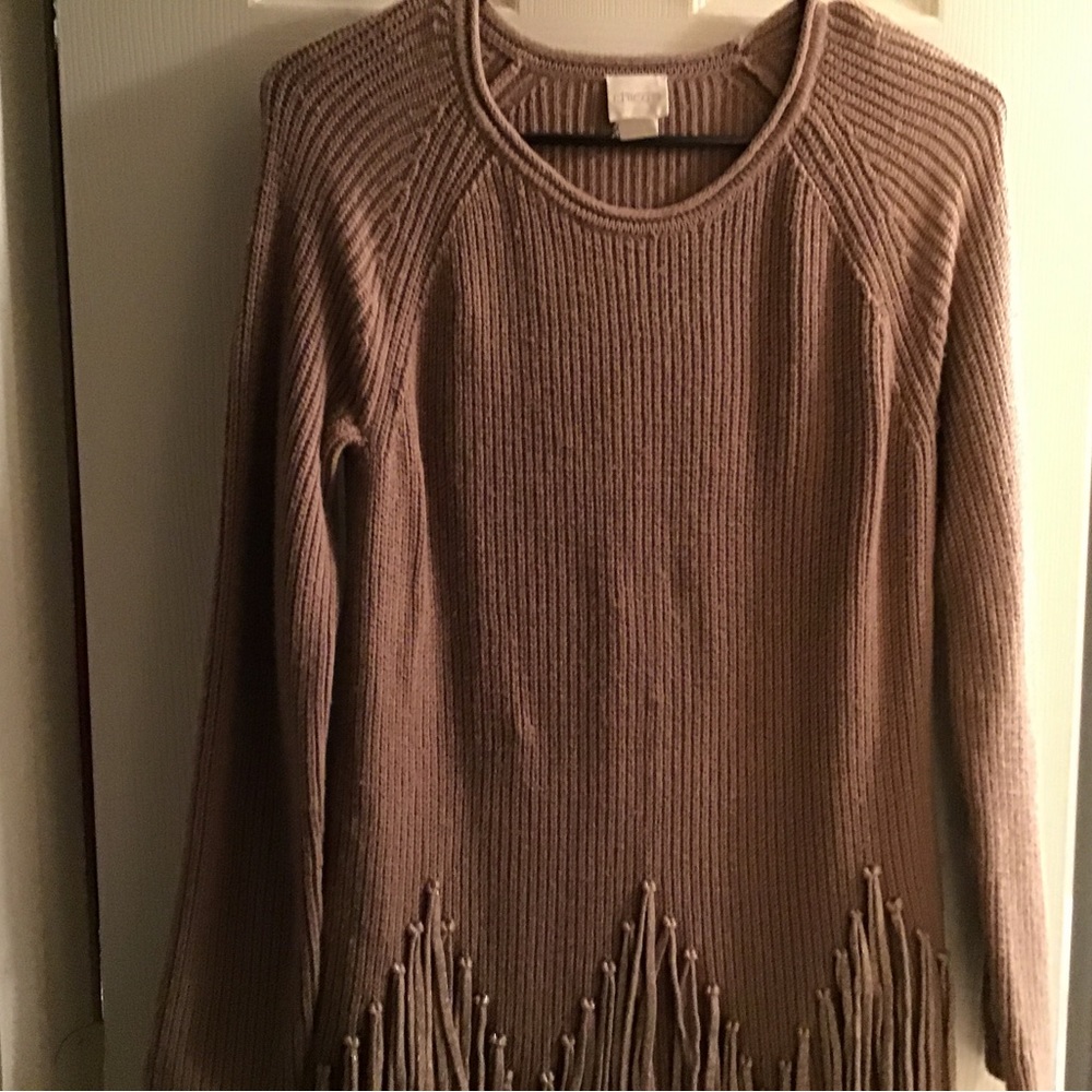 REDUCED Chicos Fringe Sweater